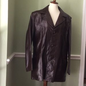Vtg Leather Shop Size 44R Men’s Coat W/ZIP Out Lin